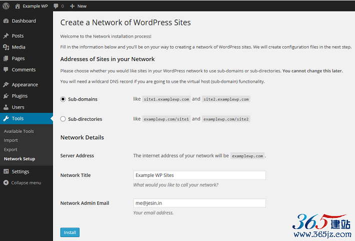 WordPress Network Setup