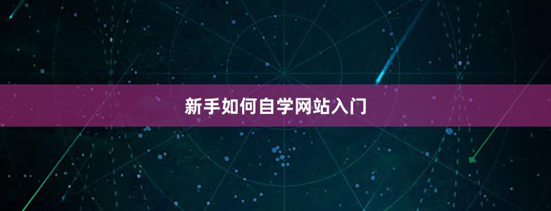 新手如何自学网站入门