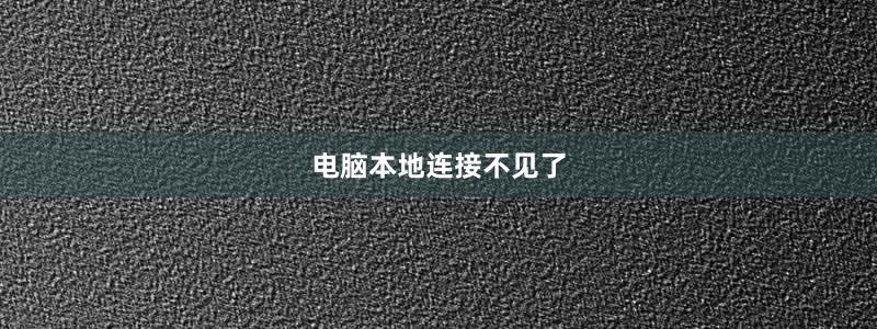 电脑本地连接不见了