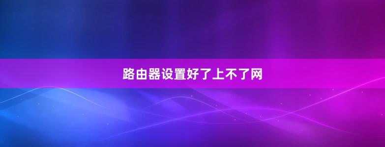 路由器设置好了上不了网