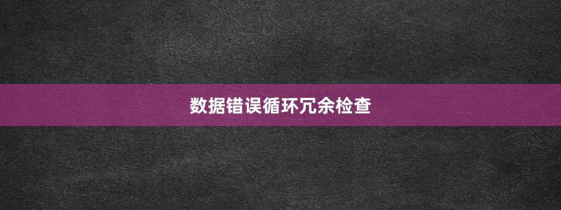 数据错误循环冗余检查